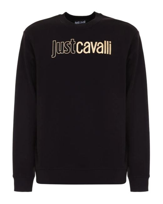 Just Cavalli Black Logo-Print Sweatshirt for men