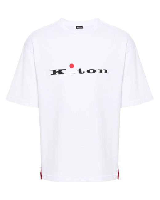 Kiton T-Shirt mit Logo-Print in White für Herren