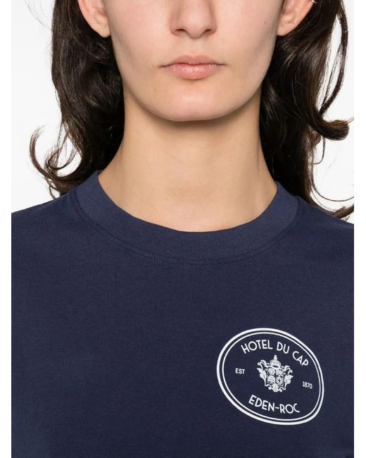 Sporty & Rich Blue Kennedy Graphic-Detail T-Shirt