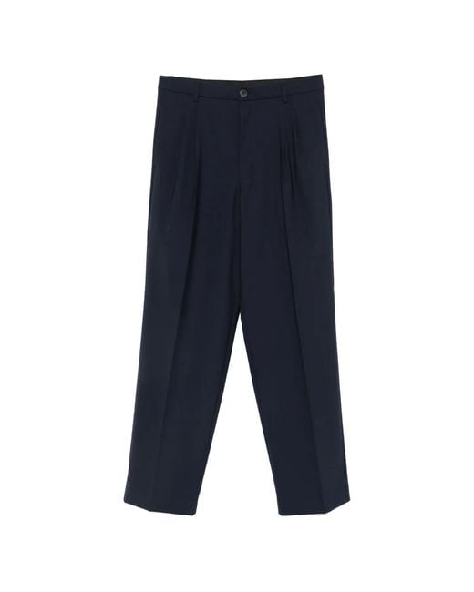 Amaranto Blue Pleated Trousers for men