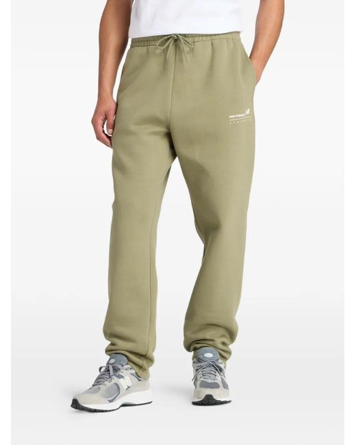 New Balance Green Logo-Detail Joggers for men