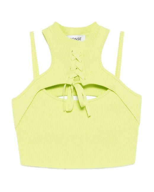 Top Corto Con Scollo All'Americana di Monse in Yellow