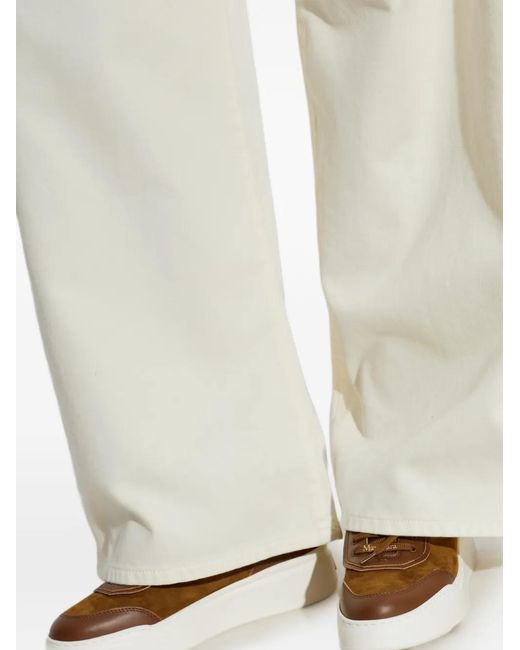 Max Mara Brown Panelled Leather Sneakers