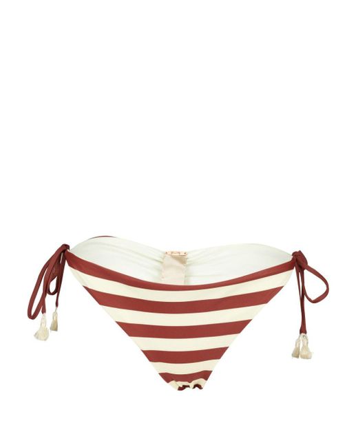 Johanna Ortiz Pink Riverside Striped Bikini Bottoms