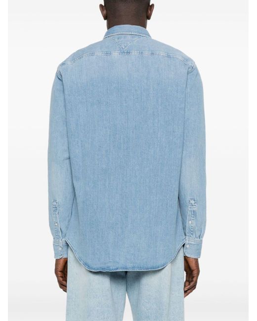 Chemise en jean à logo brodé Tommy Hilfiger pour homme en coloris Blue