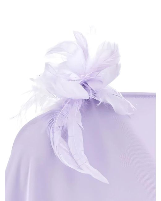 ‎Taller Marmo Purple Sza Sza Feather-Detail Maxi Dress