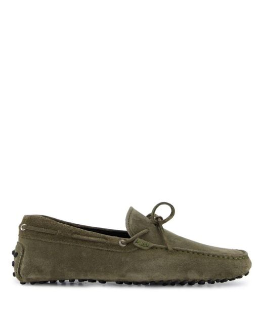 Aurélien Green Bow-Embellished Suede Driving Shoes for men