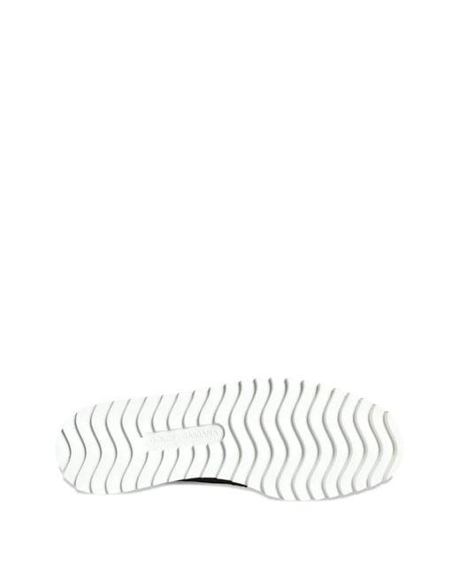 Dolce & Gabbana White Woven Leather Sneakers for men
