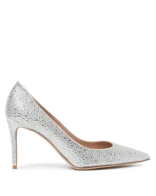 Scarosso White 90Mm Leather Pumps