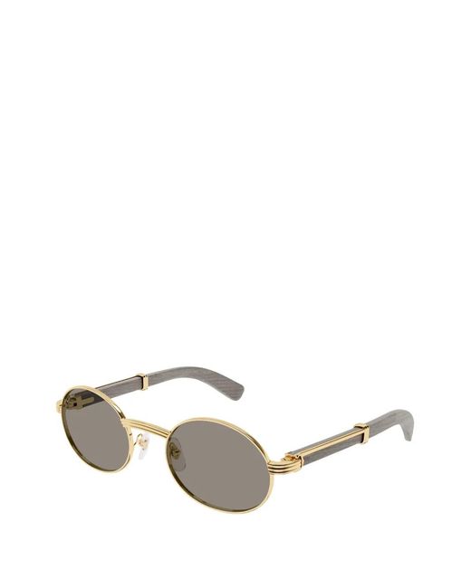 Cartier Metallic Round-Frame Sunglasses for men