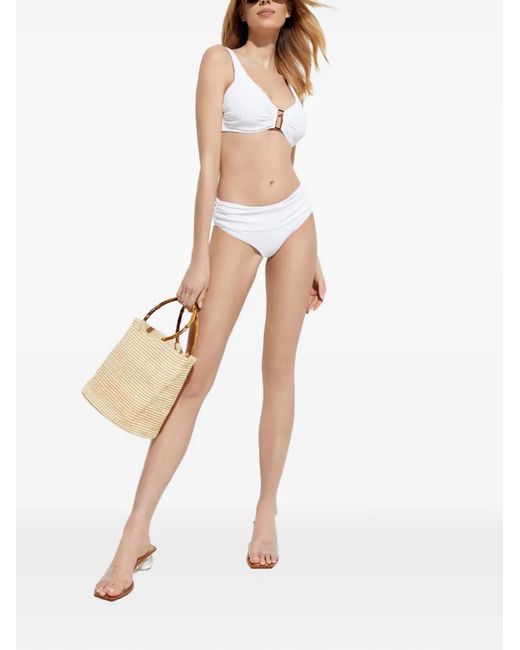 Melissa Odabash White Bas De Bikini Bel Air À Fronces