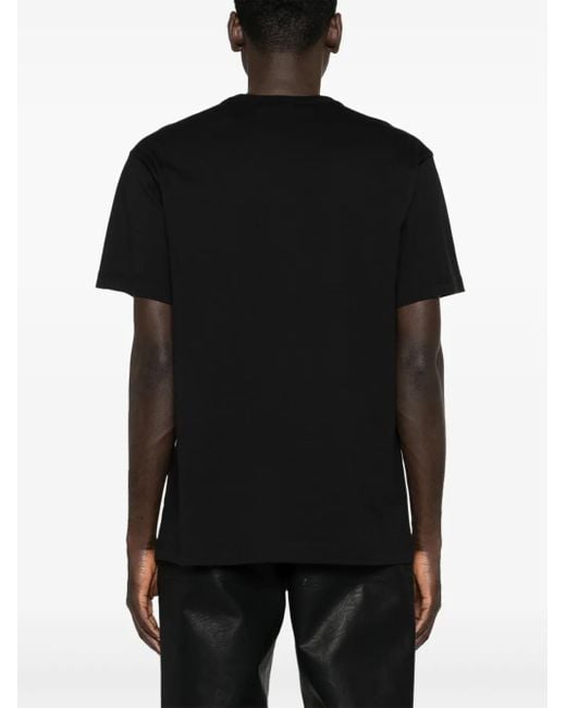 Versace Jeans Couture Black Logo-Plaque Cotton T-Shirt for men