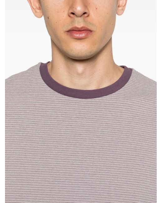 Kaptain Sunshine Purple Striped Crew-Neck T-Shirt for men