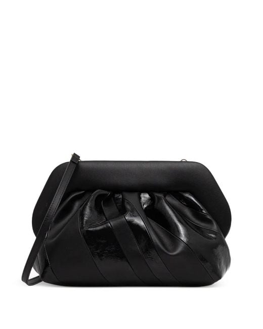 THEMOIRÈ Black Ruched Clutch Bag