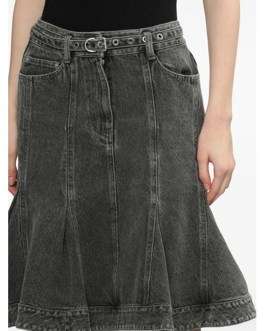 3.1 Phillip Lim Gray Belted Denim Skirt