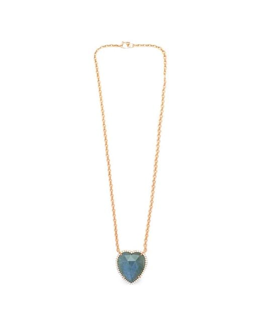Irene Neuwirth White Labradorite And Diamond Heart Necklace