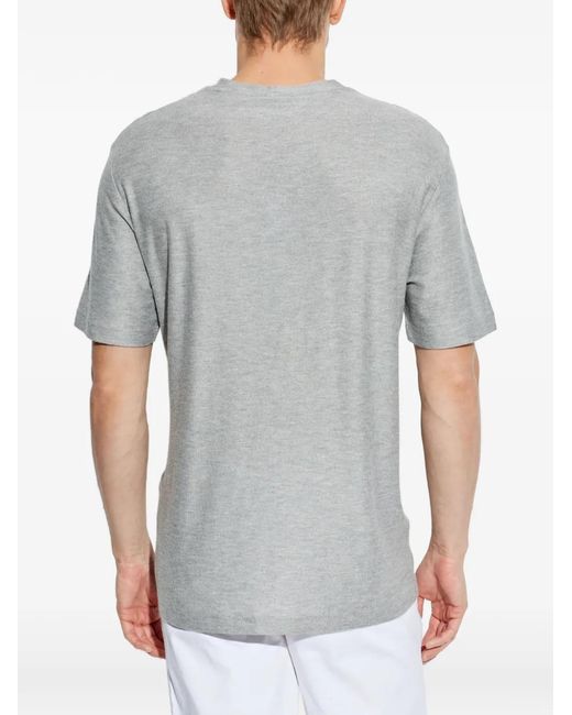 Giorgio Armani Gray Logo-Detailed Crewneck T-Shirt for men