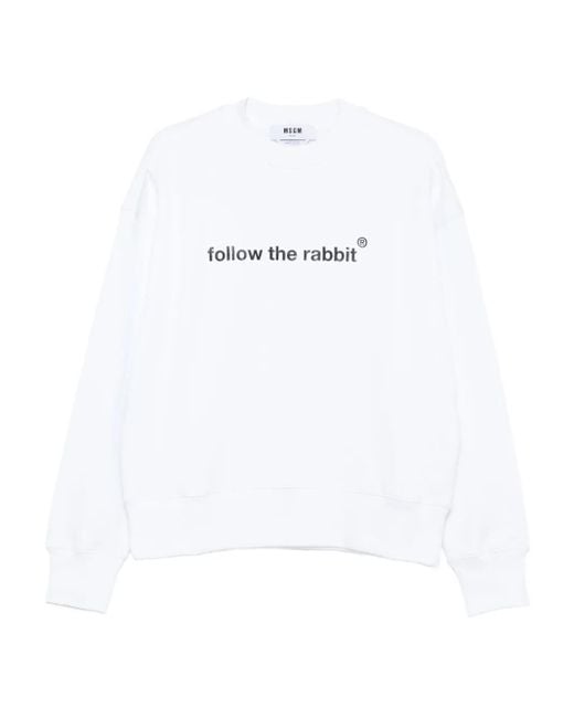 Felpa Con Bordo A Coste di MSGM in White