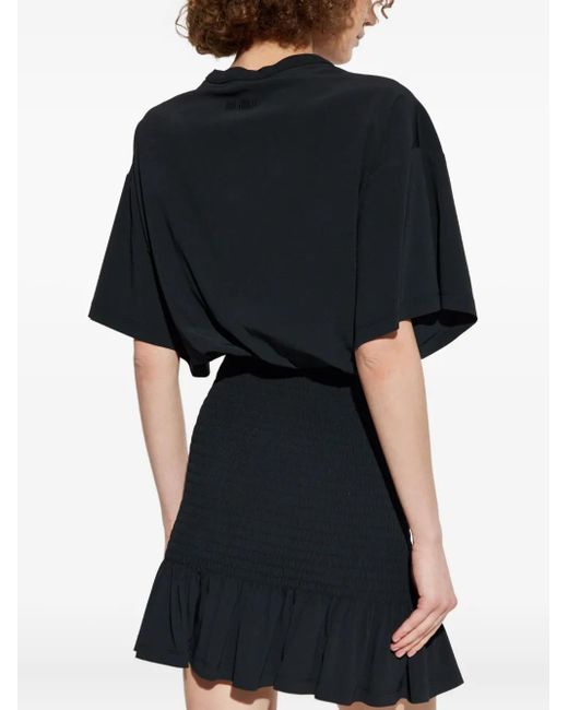 The Attico Gesmockte Mini-Jurk Met Ruches in het Black
