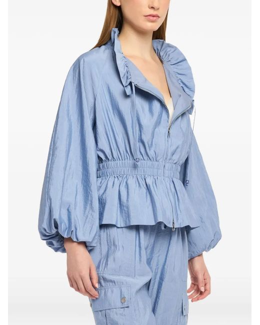 Cinq À Sept Blue Ruffled Peplum Jacket