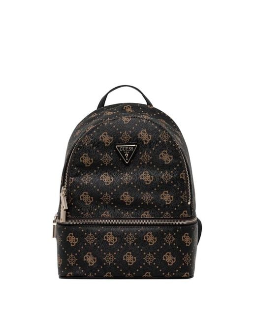 Guess Black Silia 4G Monogram Zip Backpack