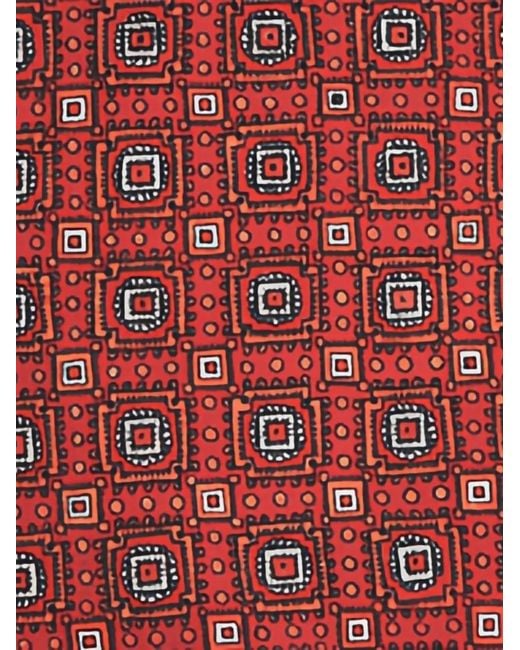 Orlebar Brown Red Bulldog Geometric-Print Buckle-Detail Swim Shorts for men