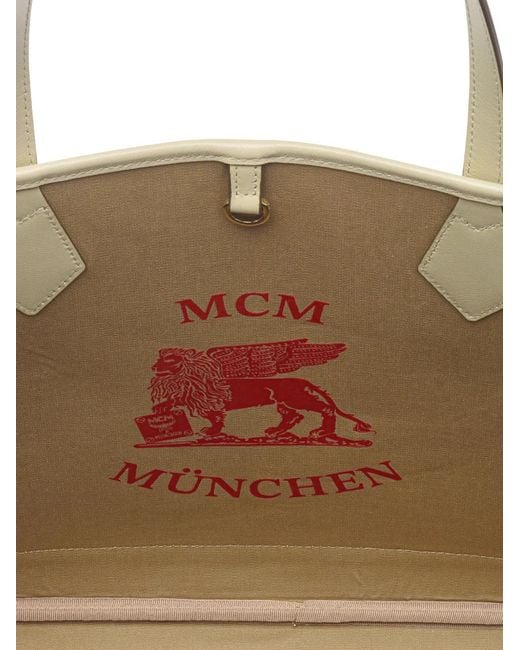 MCM White Visetos Liz Tote Bag