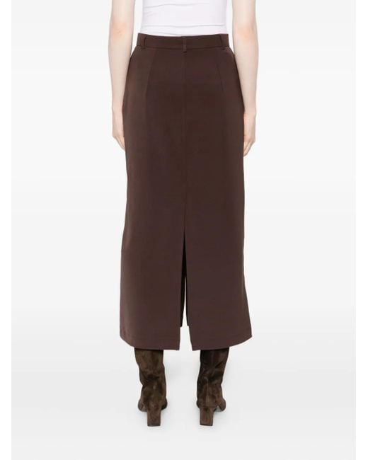 Marella Brown Pencil Midi Skirt