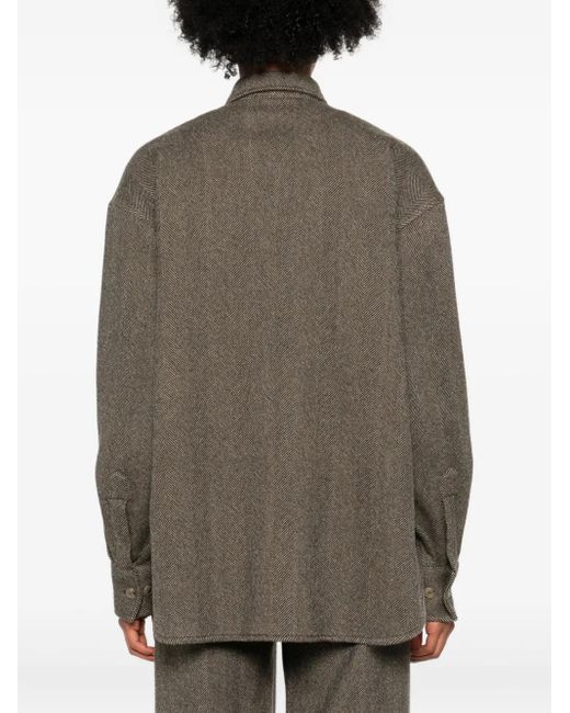 Ermanno Scervino ヘリンボーン シャツ Gray
