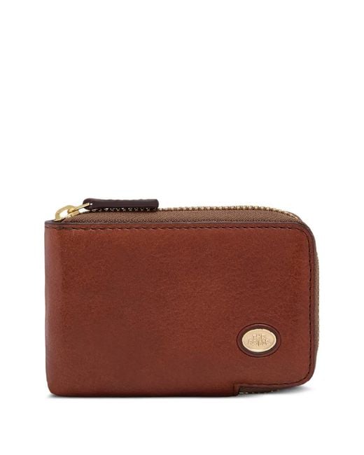 The Bridge Brown Logo-Plaque Leather Card Holder for men