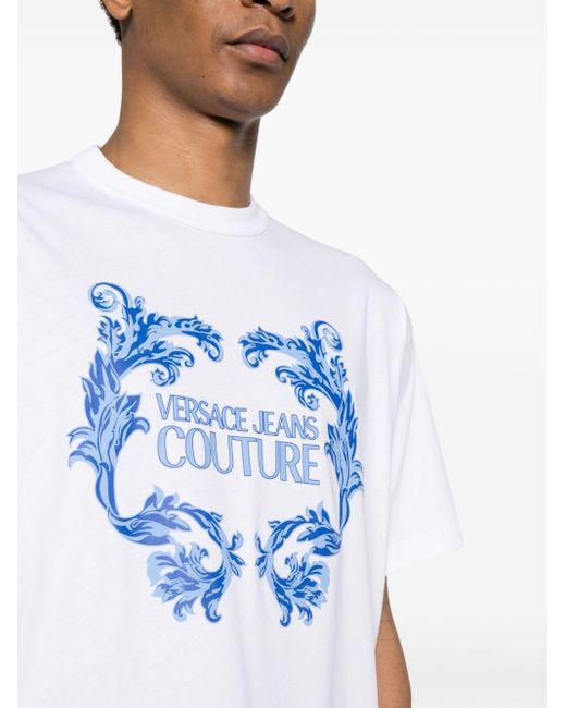 | T-shirt stampa Barocco | male | BIANCO | S di Versace in Blue da Uomo