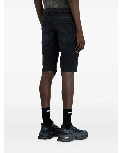 DIESEL Black Short Slim En Denim Coloré for men