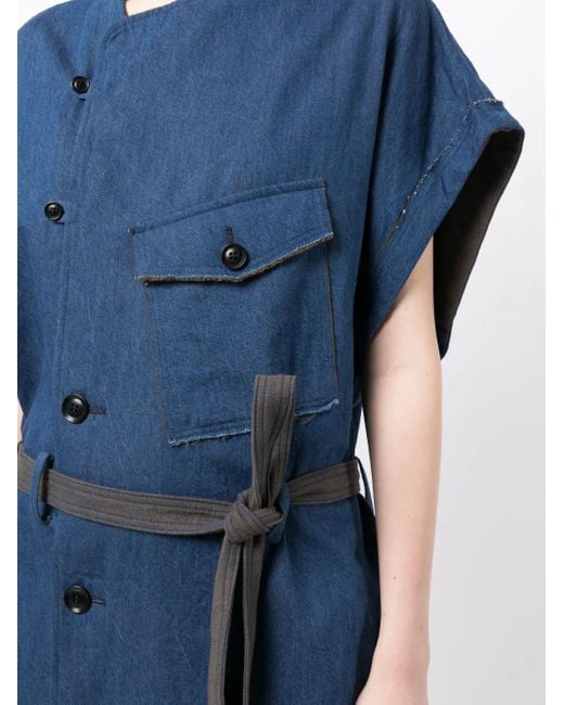 Vestido vaquero con cinturón Y's Yohji Yamamoto de color Blue