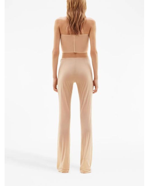 Courreges Natural 2Nd-Skin Embroidered-Logo Bra Top