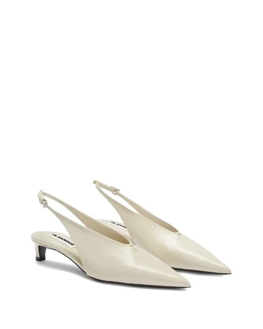 Jil Sander White Pointe Heels