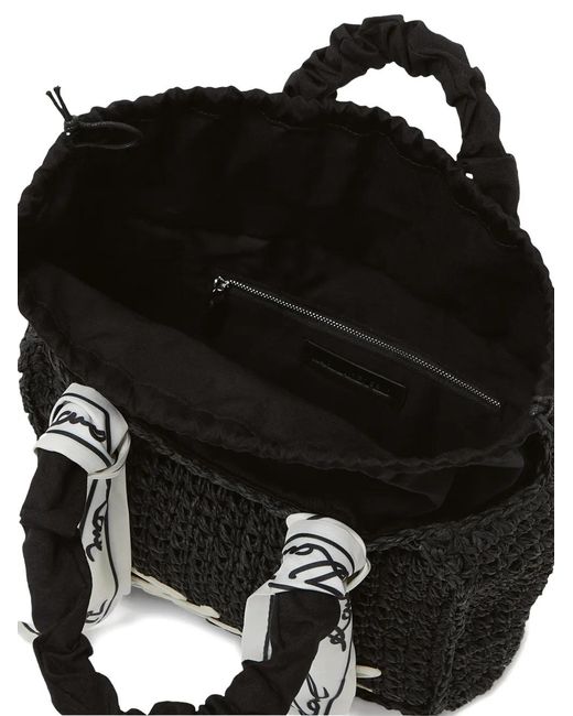 Karl Lagerfeld Black Sac De Plage À Détail De Foulard Signature