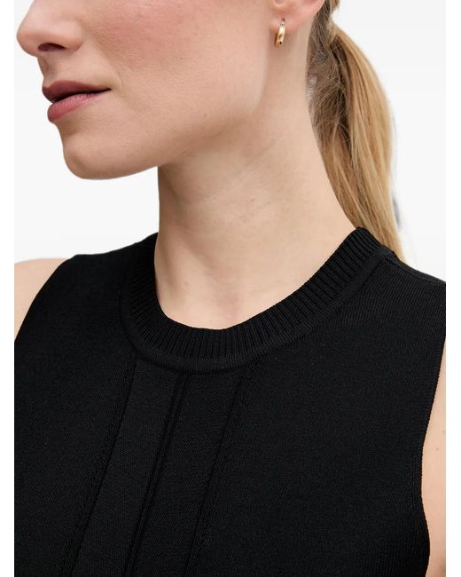 GAUDI Black Ribbed-Knit Sleeveless Mini Dress