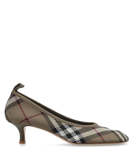 Burberry Metallic 45Mm Check-Pattern Pumps