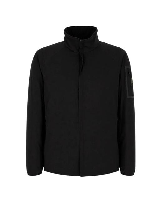 HUGO Black Logo-Patch High-Neck Jacket for men