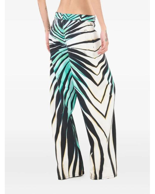 Roberto Cavalli Blue Hose Mit Ray Of Sea-Print