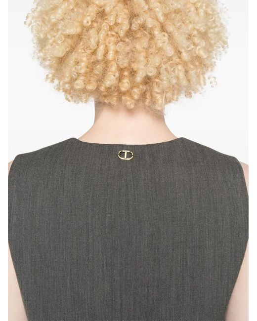 Twinset Gray Textured Waistcoat