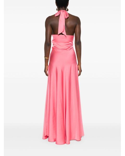 D.exterior Pink Halterneck Maxi Dress