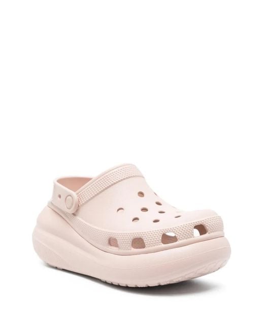 CROCSTM Pink Platform Perforated Clogs