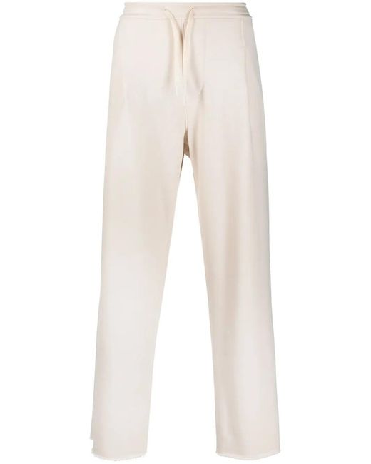 A PAPER KID Natural Logo-Patch Cotton Track Pants