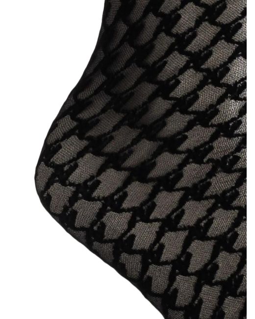 AVAVAV Black Geometric-Pattern Tights