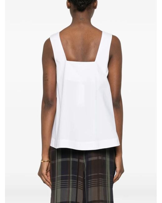 Psophia White Square-Neck Top