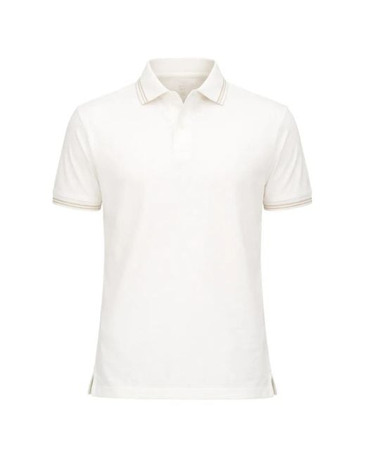 Emporio Armani White Rib Trim Polo for men