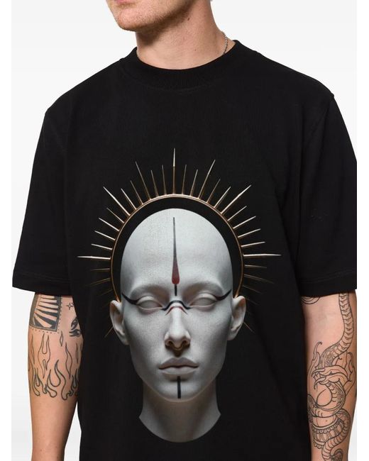 Hamza Black Monarh Graphic Print T-Shirt for men