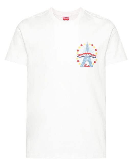 KENZO T-shirt Met Borduurwerk in het White voor heren