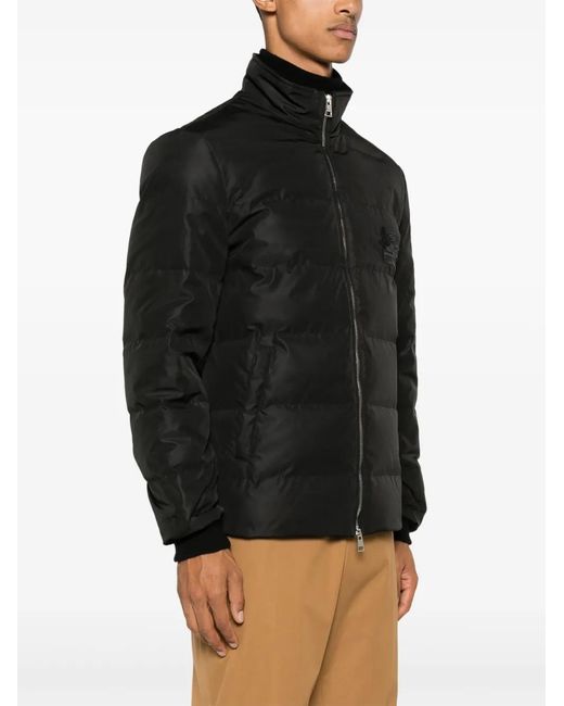 Etro Black Pegaso-Embroidered Puffer Jacket for men
